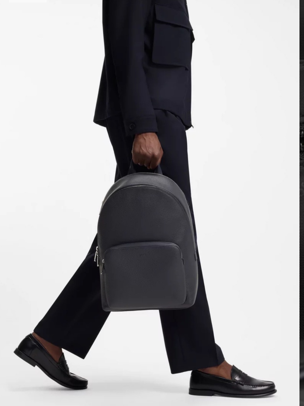 Hugo Boss Black Pebble Leather Backpack